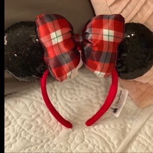 NWT Disney Plaid Minnie Ears Headband
